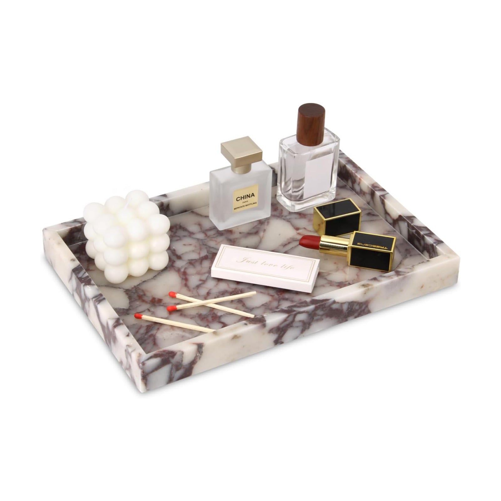 Marble Bathroom Vanity Tray / Calacatta Viola / 12 x 8 x 1.2 / Natural