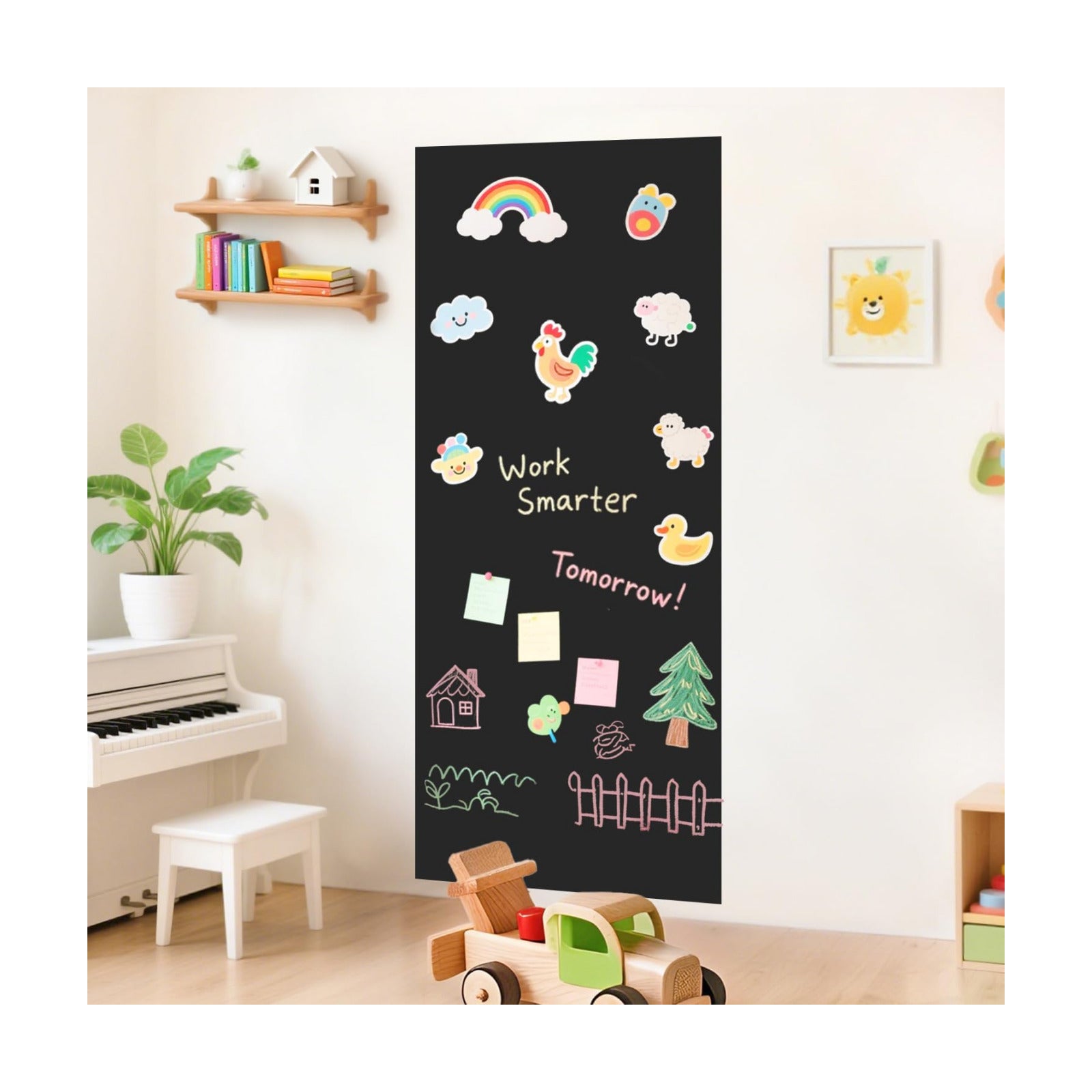 Magnetic Wall Decal Magnetic Wall Decal Chalkboard Magnet / 17.5"W x 47.2"H / Black / 47.2 x 17.5