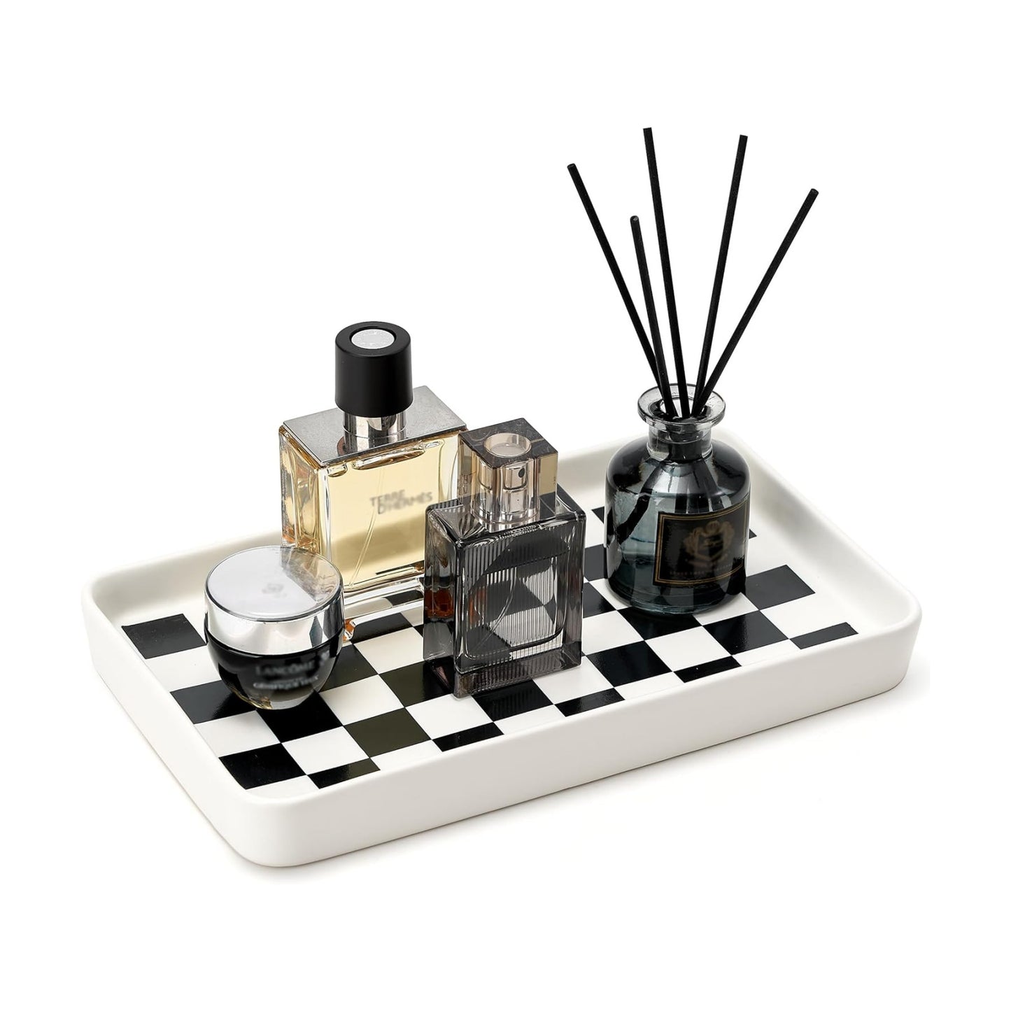 Texture Checkered Surface " Bathroom Vanity / White Color with Checkered Pattern-1 Pc / 10 x 6 x 1