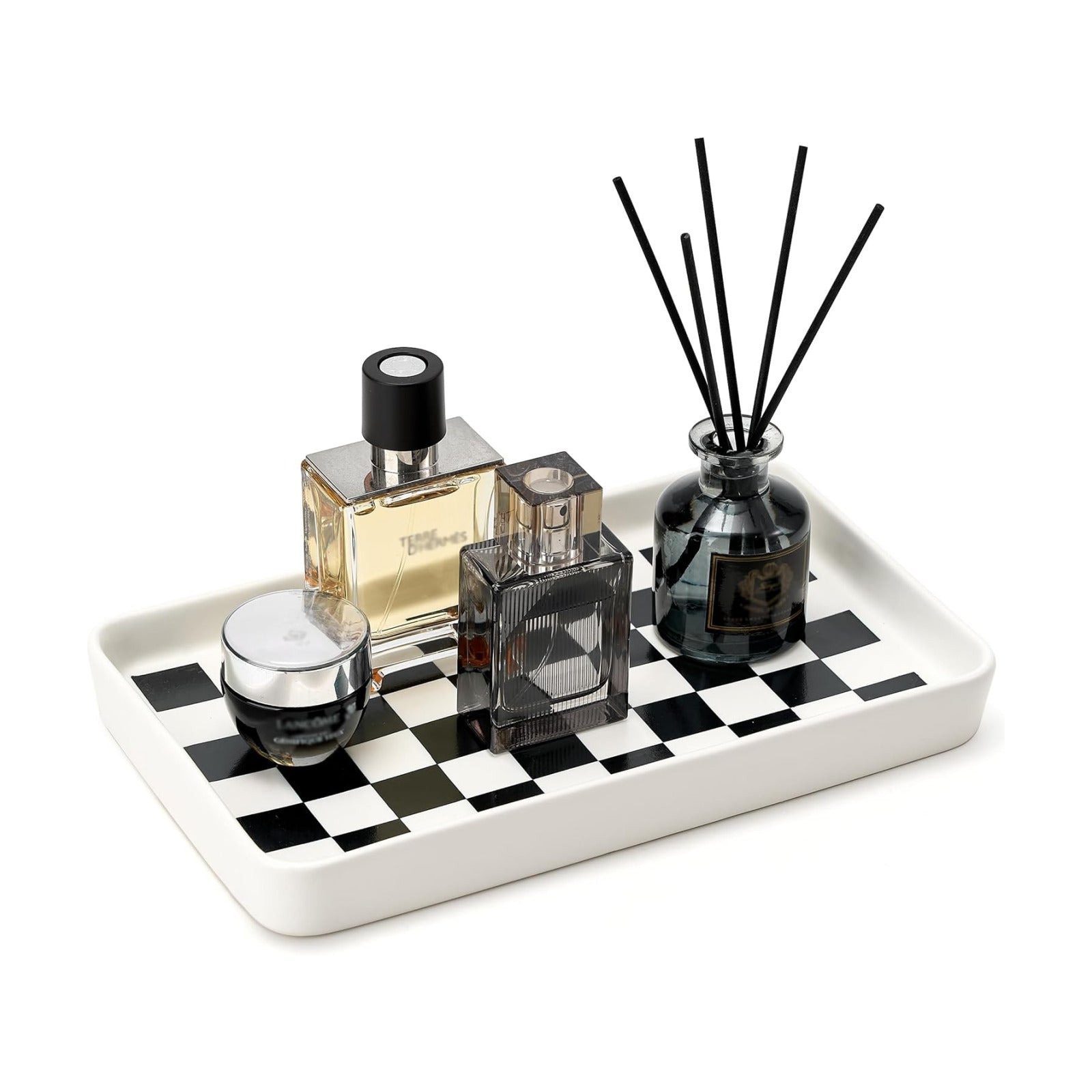 Texture Checkered Surface " Bathroom Vanity / White Color with Checkered Pattern-1 Pc / 10 x 6 x 1