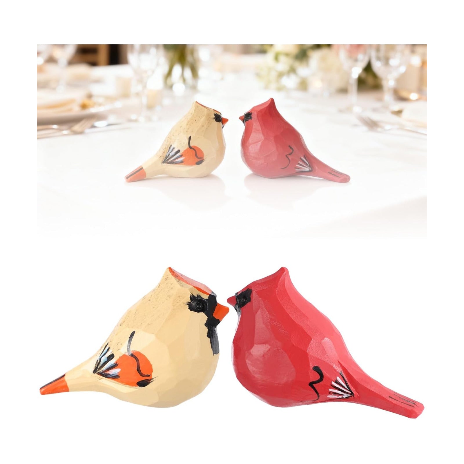 Carved Bird Figurine / Set of 2