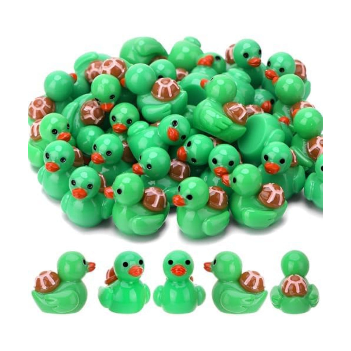 50 Pcs Turtle Ducks Toy Figures, Mini Turtle Resin Ducks Bulk