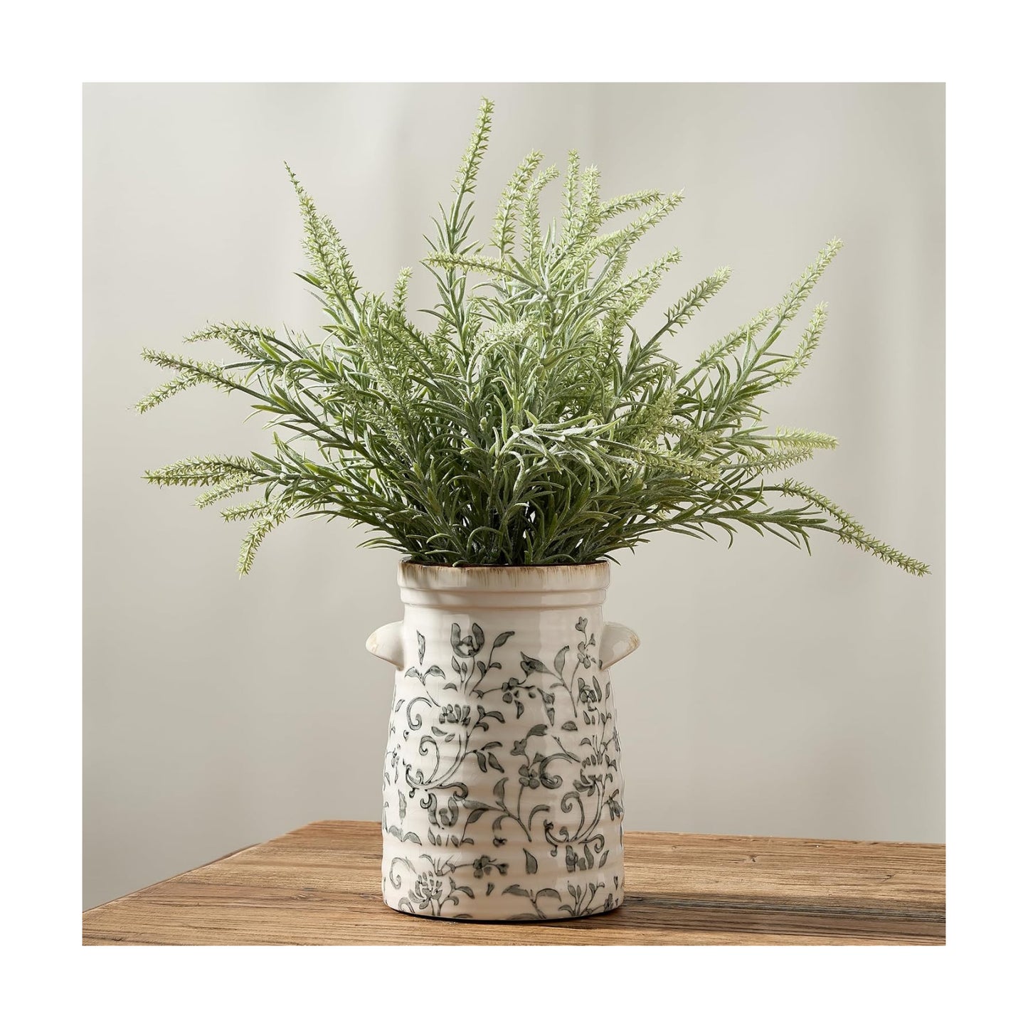 Rustic Farmhouse Vases / 17323l-gray and White / 8 Inch