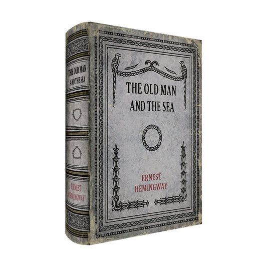 Vintage Faux Leather Decorative Book Box / 1 x The Old Man and The Sea