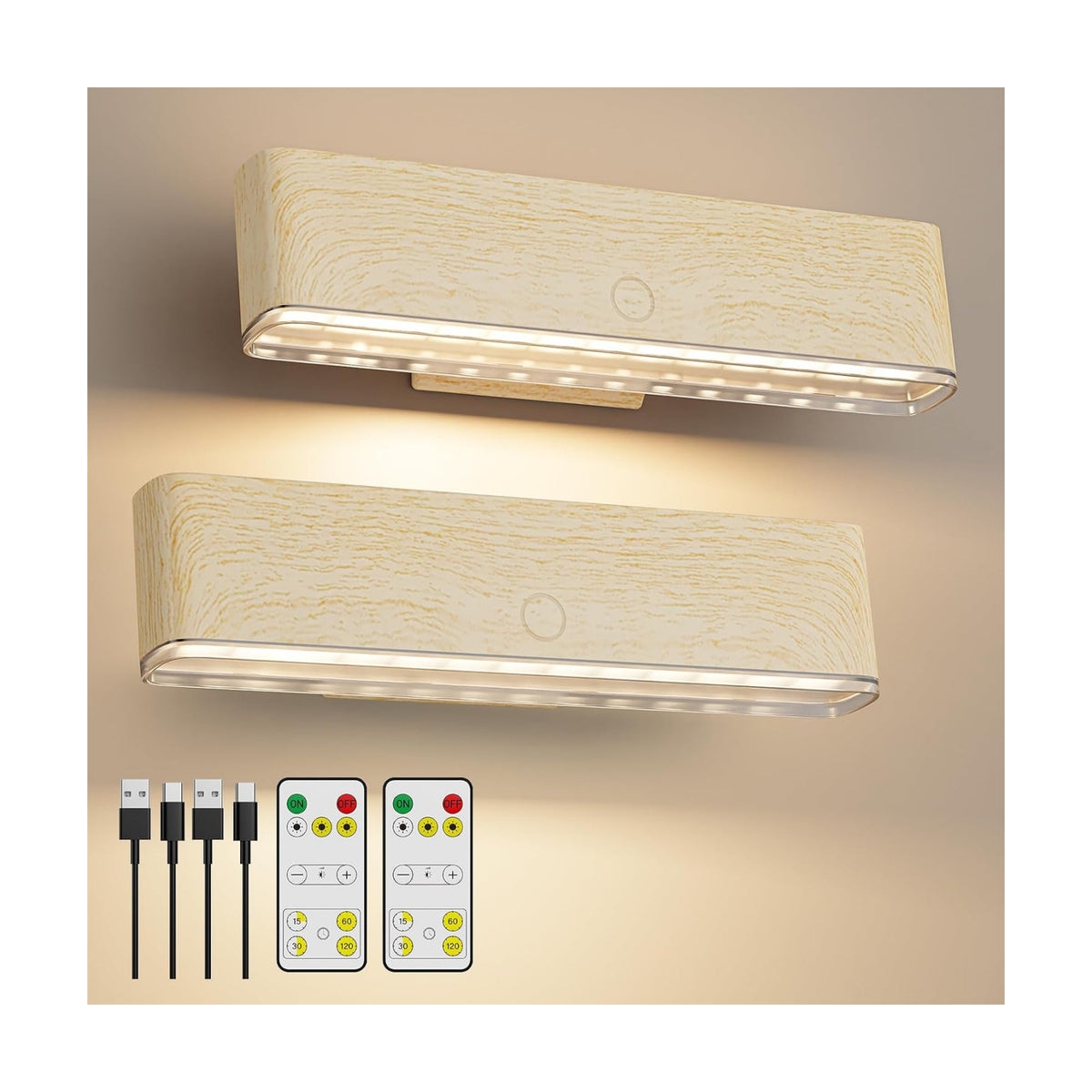 MOITA Magnetic Wireless Battery Operated Wall Sconce, Rechargeable Remote Control & Touch Control Wall Sconces Set of