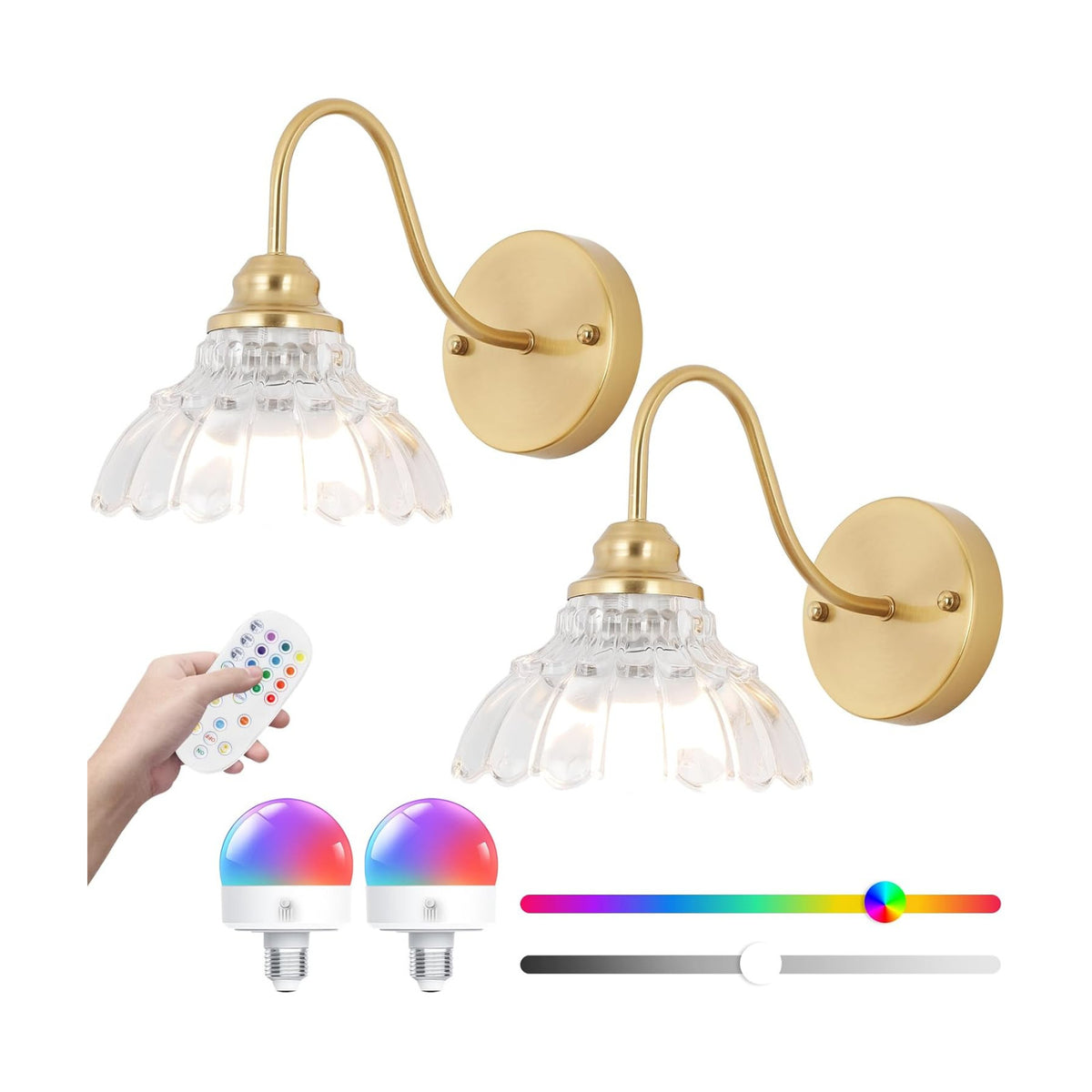 Vintage Battery Operated Wall Sconce,Wireless Wall Sconces Set of 2 with Remote,Rechargeable Wall Sconces Set of