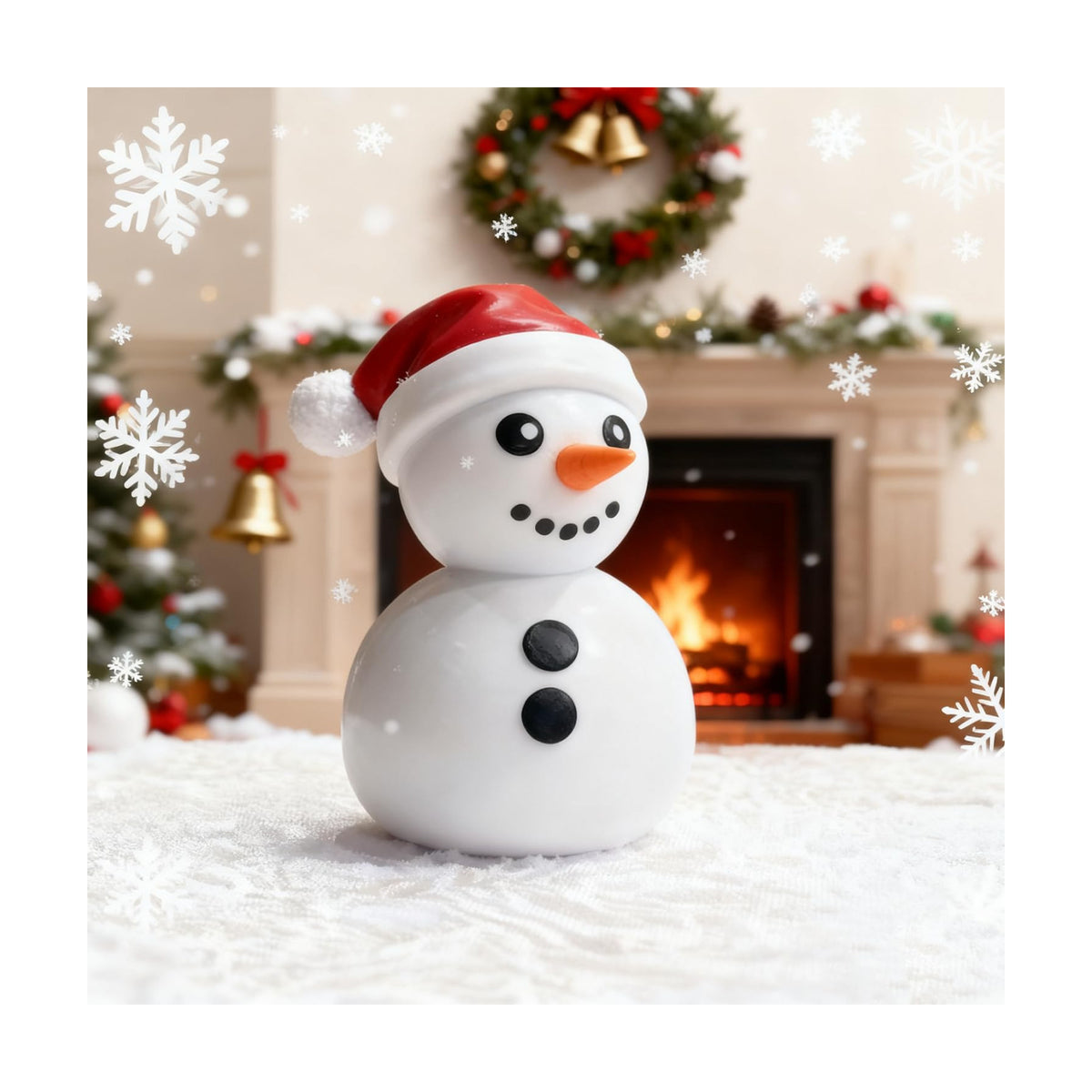 Christmas Snowman Figurines Cute Finger Statue Sculpture Decorations Indoor Cartoon Snowman Ornaments Christmas Desktop Decor Winter Tabletop Statue for Xmas Party Home Decoration