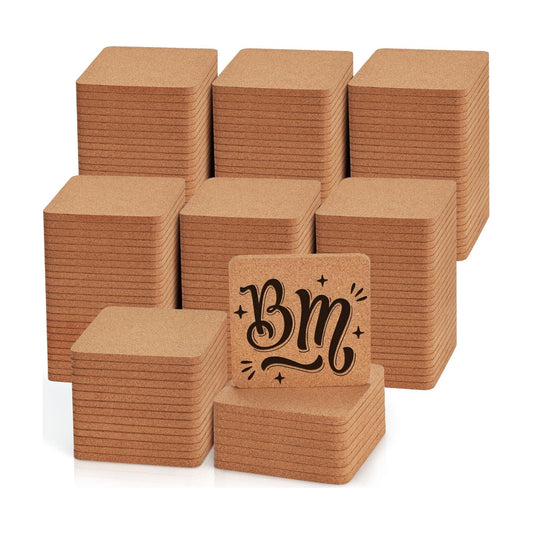 Cork Coasters for Laser Engraving / Square / Set of 160
