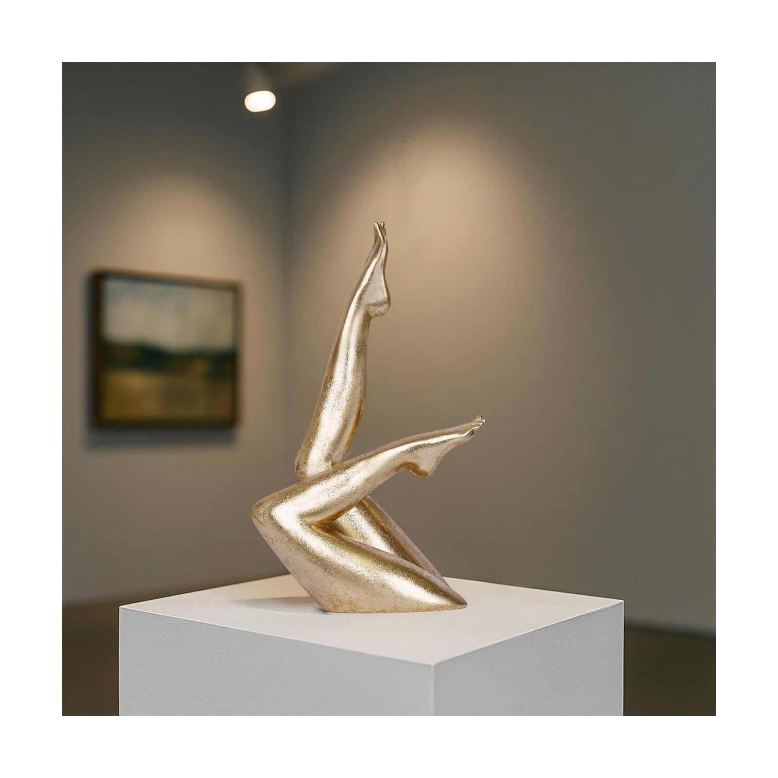 Golden Legs Sculpture Woman Decor Modern Elegant Female Legs Statue Minimalist / Position 1 / Gold