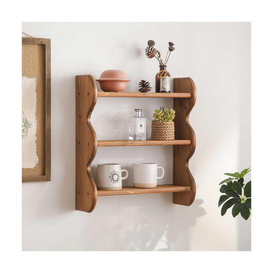 Rustic Floating Shelves Wall Mounted Storage Rack / Brown