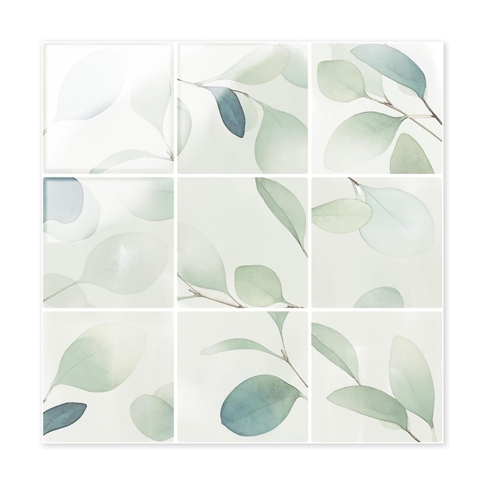 Peel & Stick Tile Stickers Waterproof Self-Adhesive Backsplash Stickers / Leave Green / Set of 10