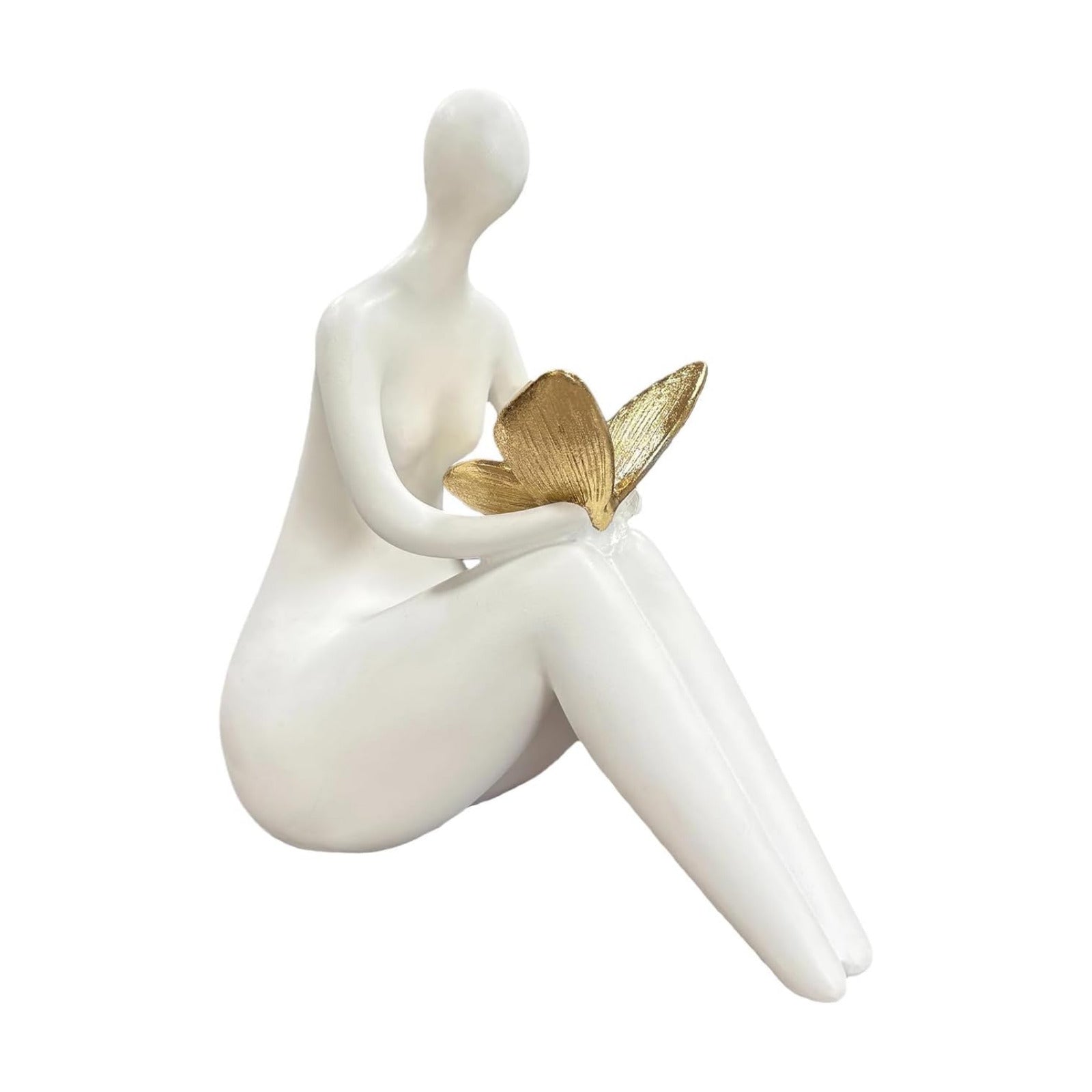 Abstract Sitting Figurine / W2 / White