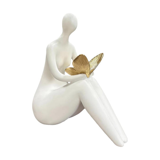 Abstract Sitting Figurine / W2 / White