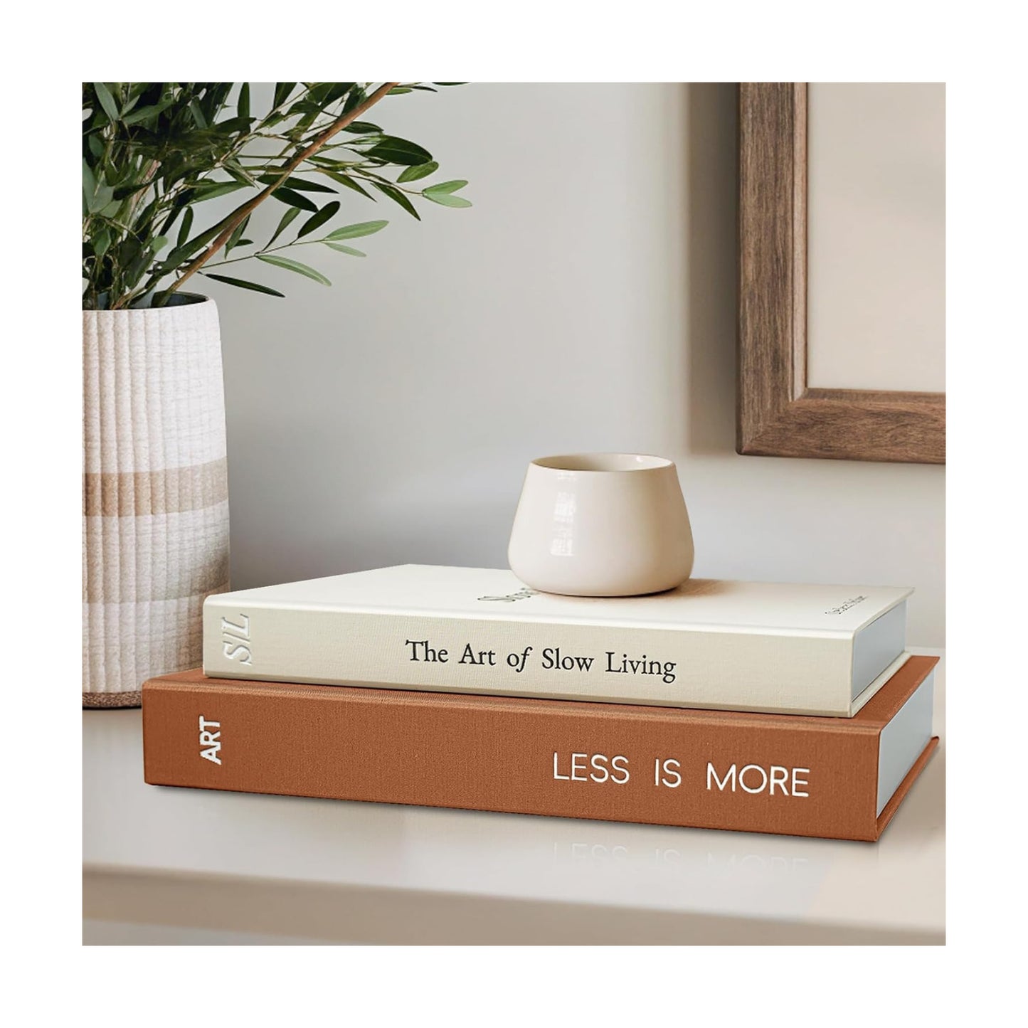 Minimalist Decorative Books / Brown-white / Set of 2