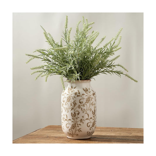 Ceramic Vintage Vase / 18049-brown / 8.78 Inch