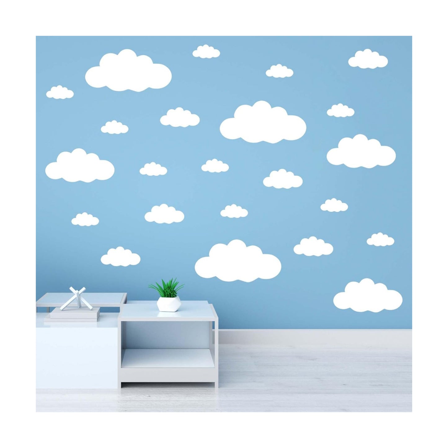 62PC Cloud Wall Stickers / Cloud-62pc / White