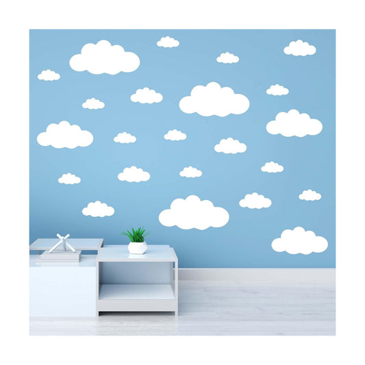 62PC Cloud Wall Stickers / Cloud-62pc / White