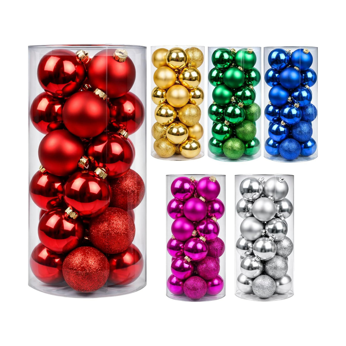 24ct Red Christmas Ball - 2.36 Inch Shatterproof Christmas Tree Decoration Ornaments Hanging Ball for Xmas Tree, Holiday, Wedding, Party