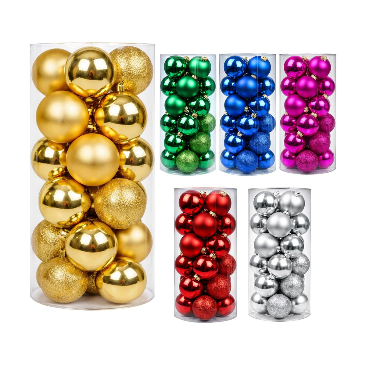 24ct Gold Christmas Ball - 1.57 Inch Shatterproof Christmas Tree Decoration Ornaments Hanging Ball for Xmas Tree, Holiday, Wedding, Party