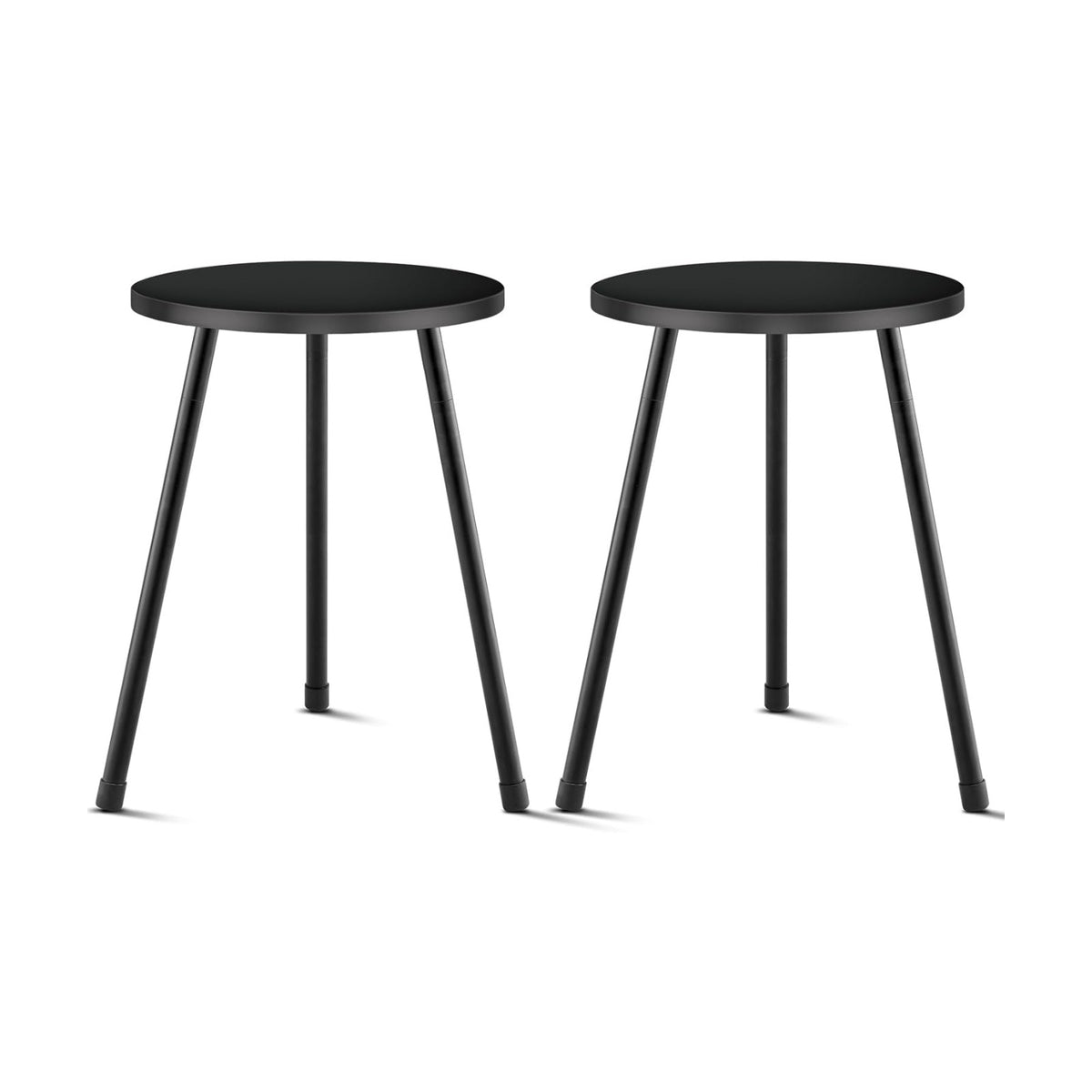 KINNARY Black Plant Stand Indoor Set of 2, Mid Century Wood Plant Table for Flower Pots, Metal Plant Holder, Modern