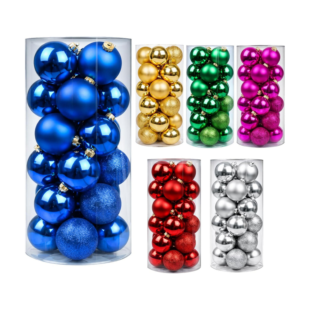 24ct Blue Christmas Ball - 1.18 Inch Shatterproof Christmas Tree Decoration Ornaments Hanging Ball for Xmas Tree, Holiday, Wedding, Party
