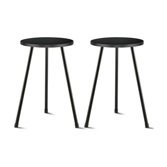 KINNARY Black Tall Plant Stand Indoor Set of 2, Mid Century Wood Plant Table for Flower Pots, Metal Plant Holder