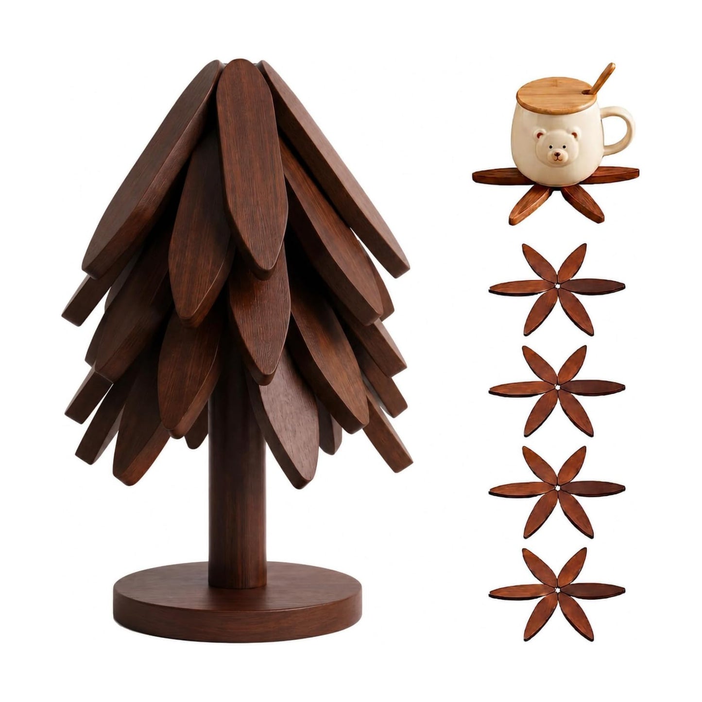 5 Trivets + 1 Stand / Natural