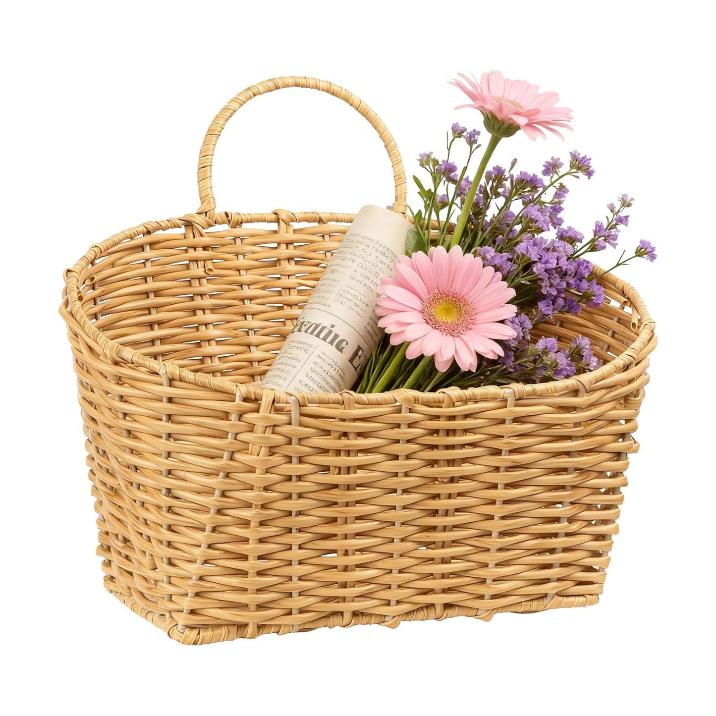 Rustic Farmhouse Wall Decor Organizer / Plastic Rattan-light Brown / Small