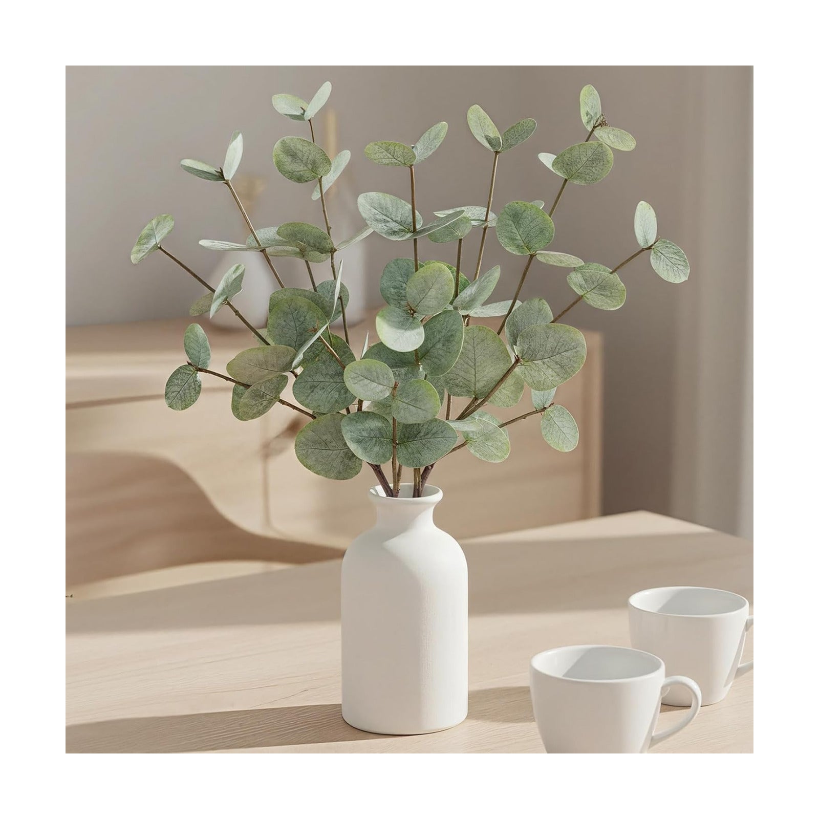 Faux Plants / 15" Artificial Eucalyptus Stems Potted Plant / Eucalyptus Plant