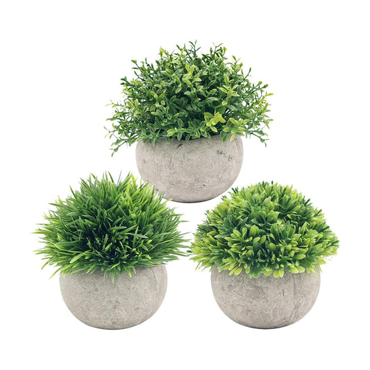 Mini Artificial Potted Plants for Desk / Set of 3