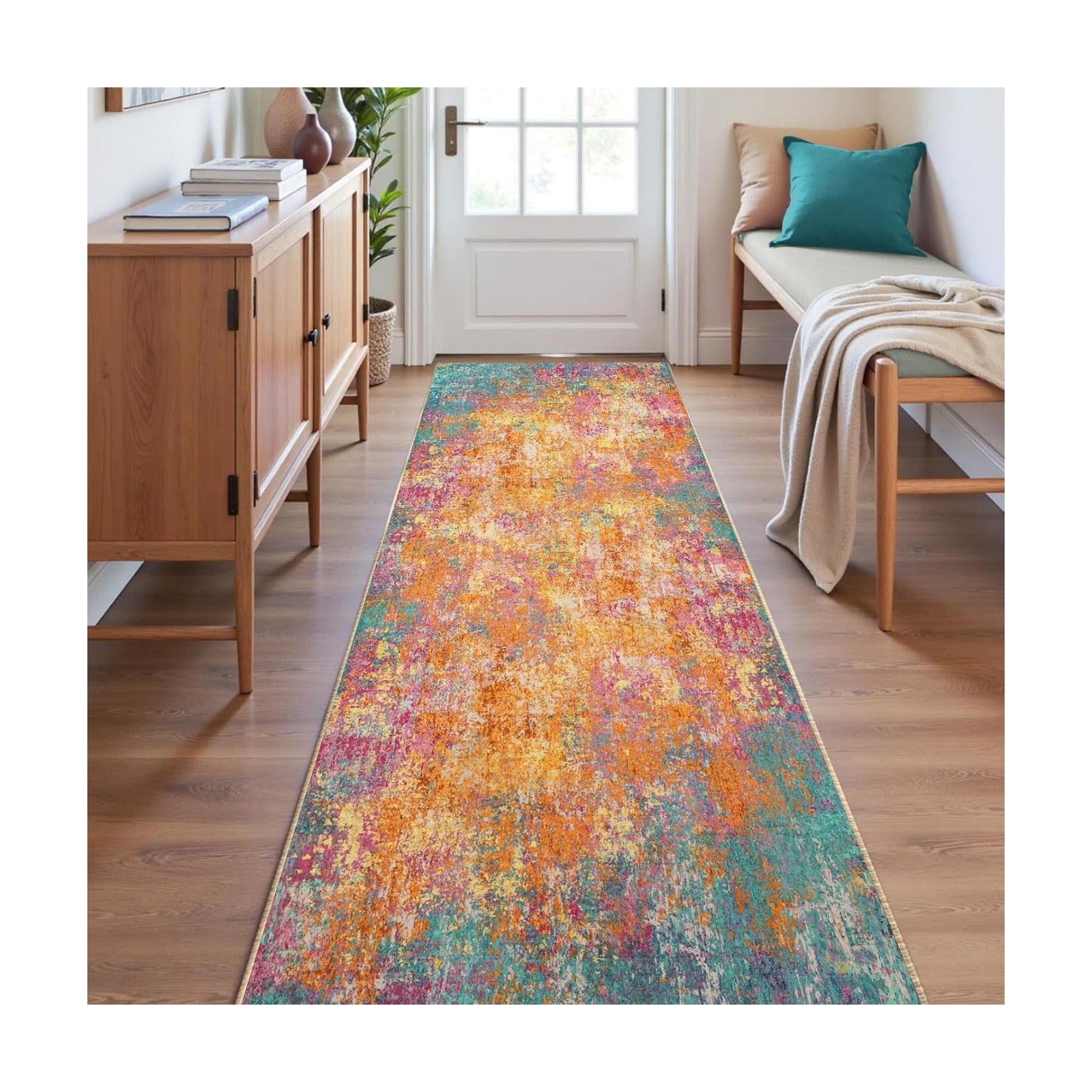 RELEANY Washable Runner 2'x8' Abstract Area Rug for Hallway Starlight