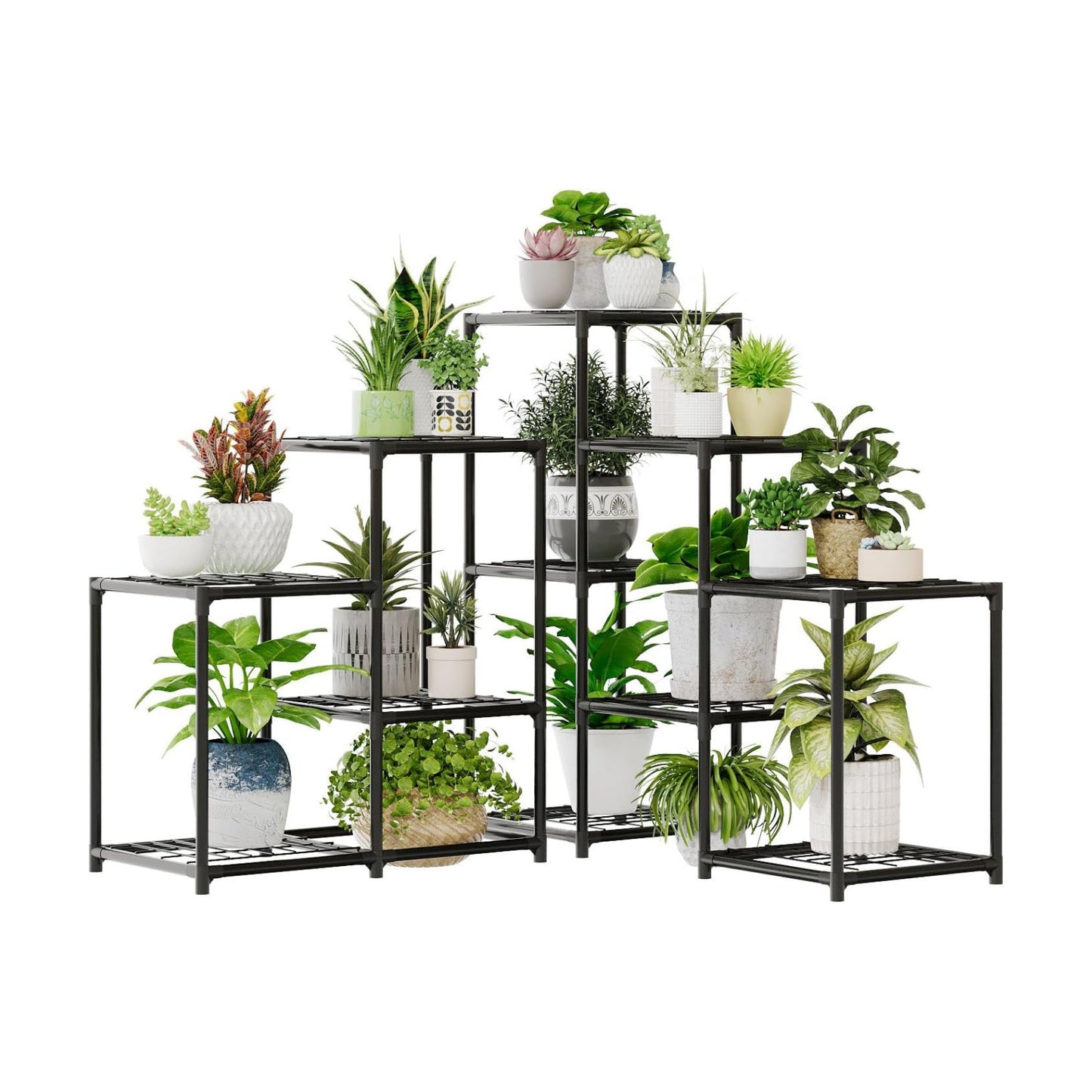 Bamworld Corner Plant Stand Indoor Metal Plant Shelf 5-Tier