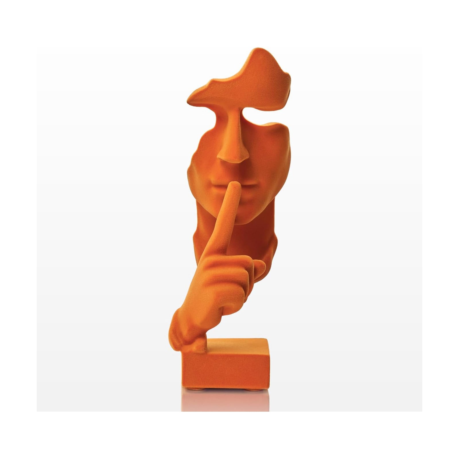 Flocked Mask Collectible Figurines Modern Abstract Art Statue / Nospeak-orange