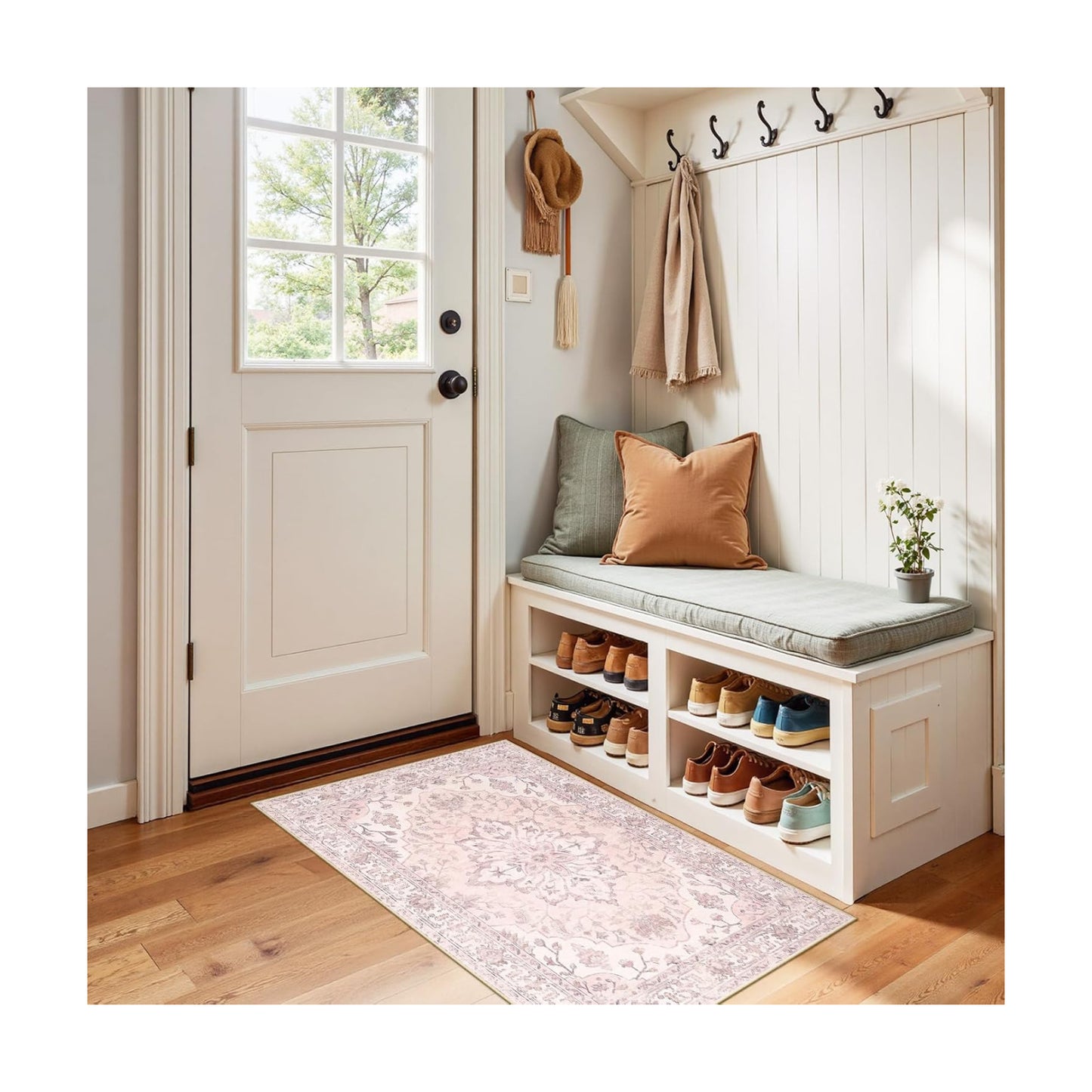 RELEANY Washable Area Rug, Small 2'x4', Pink