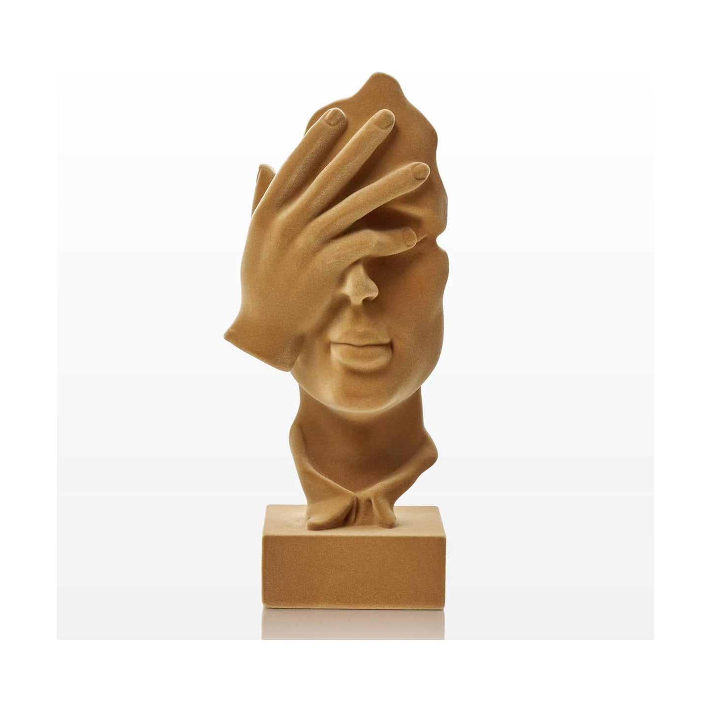 See No Evil Sculpture Modern Abstract Figurine for Desk / Nosee-brown