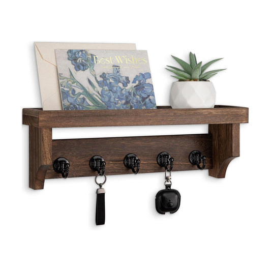 Key Holder / 5 Hooks for Coat / Brown