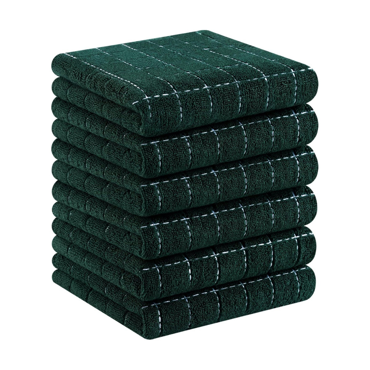 Homaxy 100% Cotton Terry Kitchen Towels, 6 Pack, Blackish Green | Ultra Soft and Absorbent Dish Towels for Kitchen