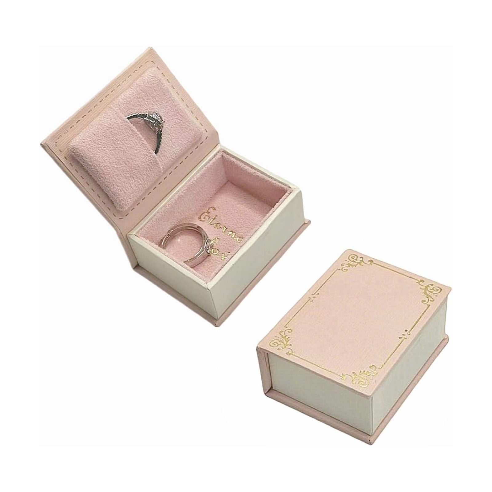 Book Shaped Ring Box / Dusty Pink-book