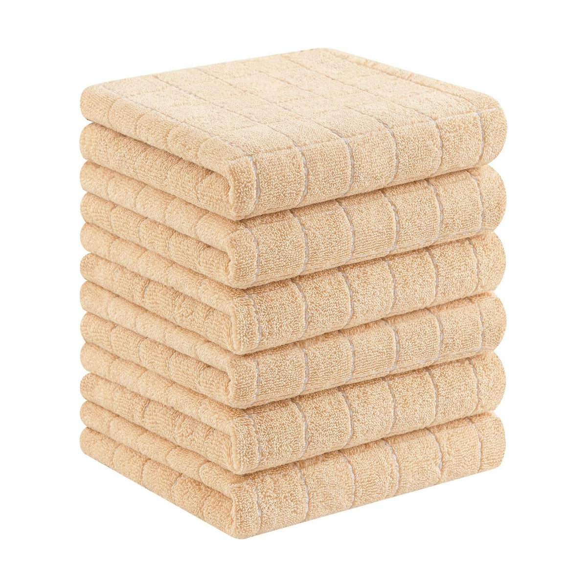 Homaxy 100% Cotton Terry Kitchen Towels, 6 Pack, Apricot | Ultra Soft and Absorbent Dish Towels for Kitchen, Suitable