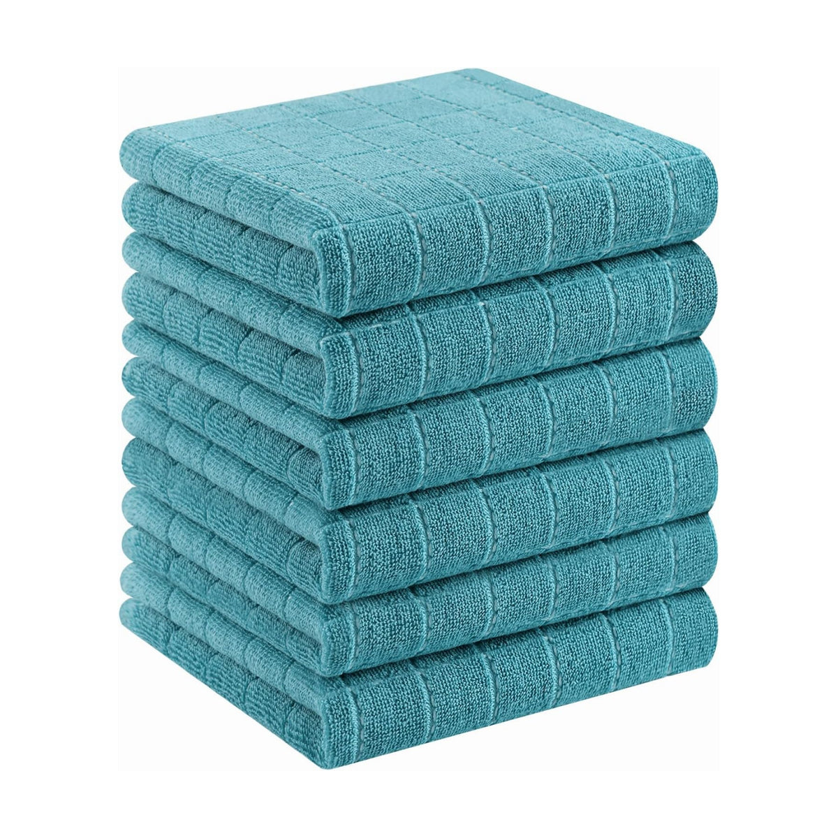 Homaxy 100% Cotton Terry Kitchen Towels, 6 Pack, Lake Blue | Ultra Soft and Absorbent Dish Towels for Kitchen, Suitable