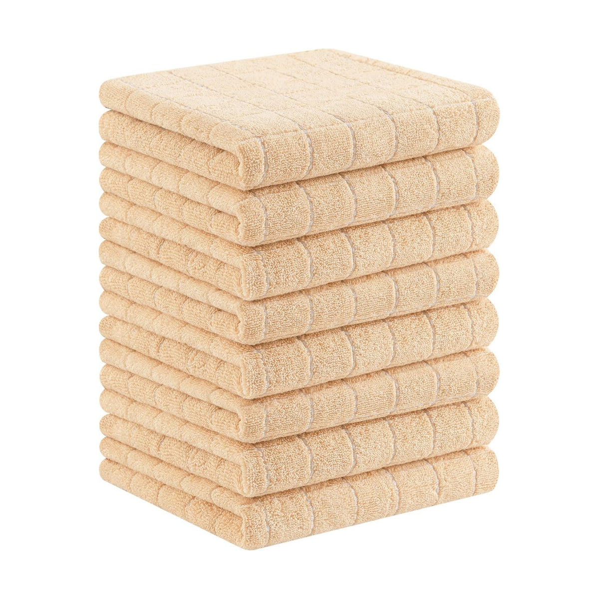 Homaxy 100% Cotton Terry Kitchen Towels, 8 Pack, Apricot | Ultra Soft and Absorbent Dish Towels for Kitchen, Suitable