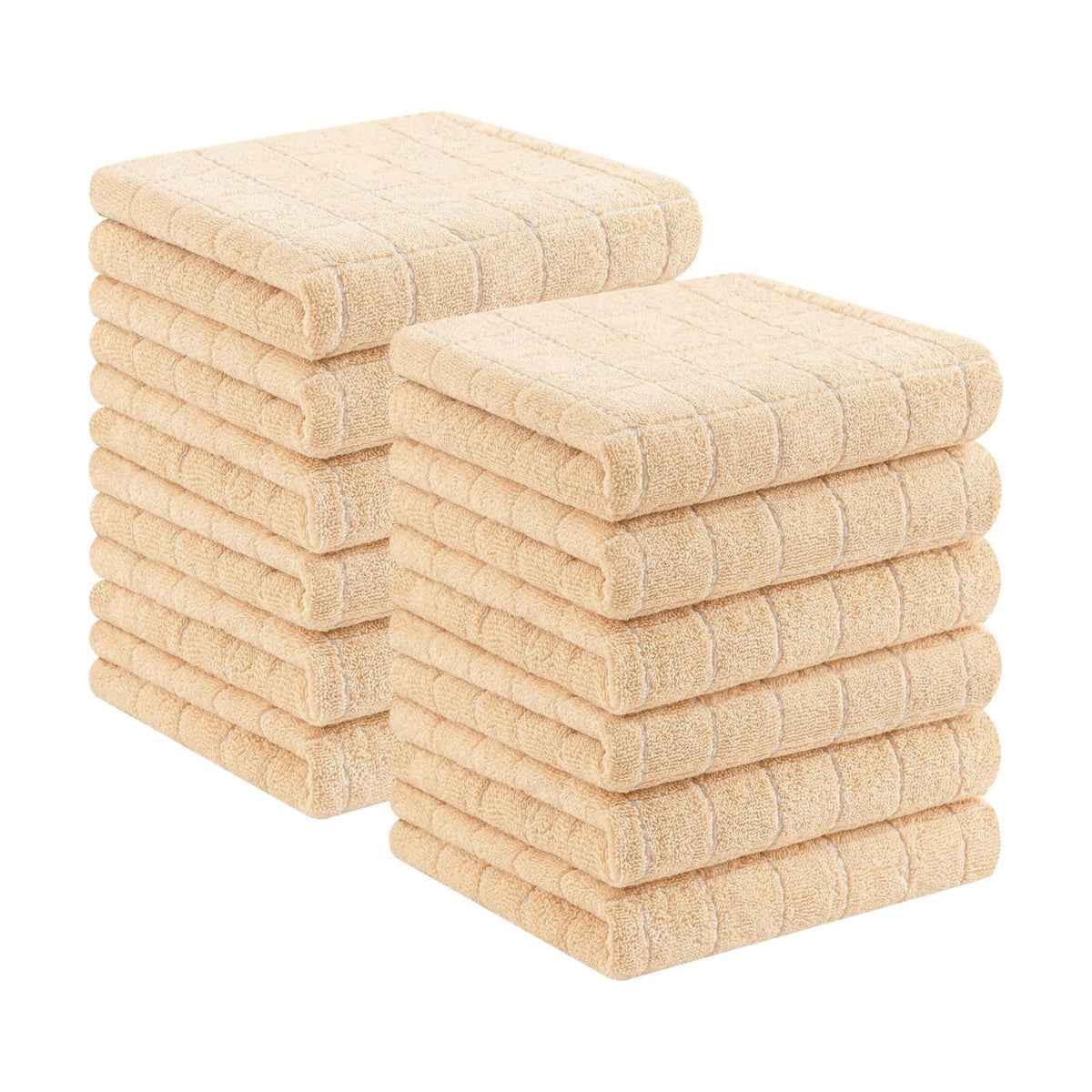Homaxy 100% Cotton Terry Kitchen Towels, 12 Pack, Apricot | Ultra Soft and Absorbent Dish Towels for Kitchen, Suitable