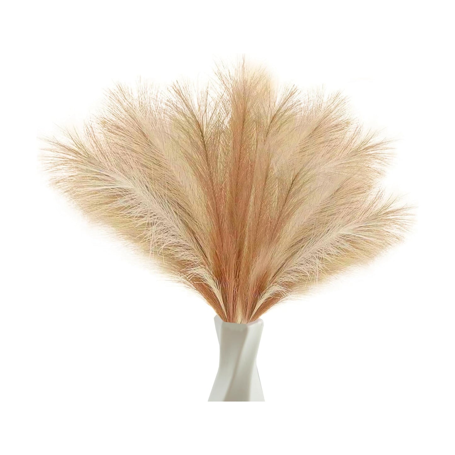 Artificial Pampas Grass 21.6" Faux Dried Flowers Pompas Grass Bouquet / Beige & Brown / Set of 40