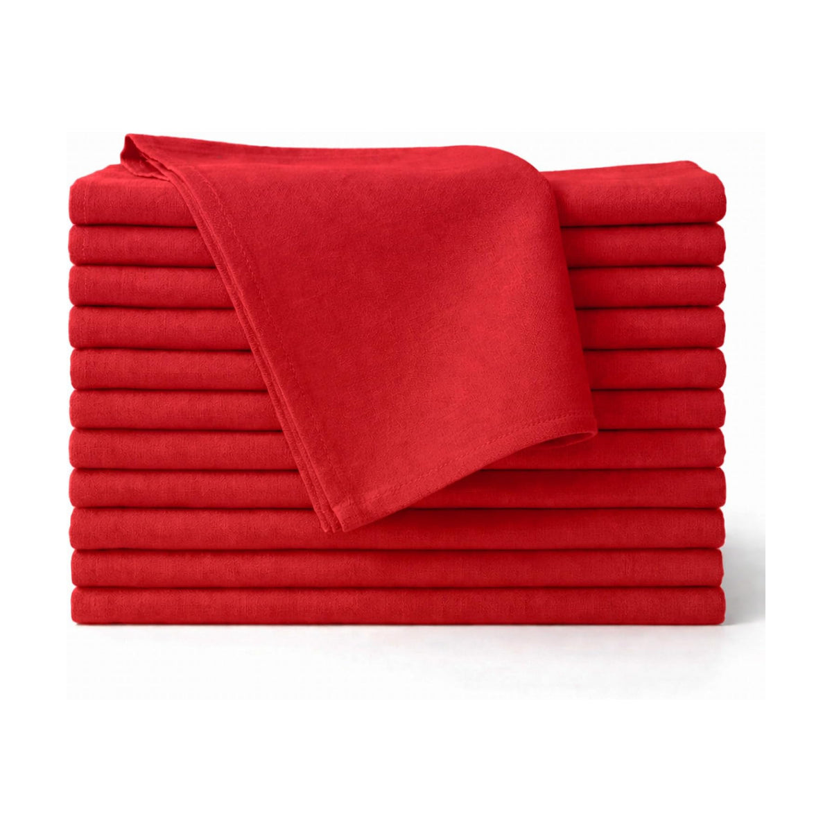 Cloth Napkins Set of 12, 100% Cotton Dinner Napkins for Thanksgiving, Christmas & Fall Entertaining, Washable Reusable Table Linens for Wedding & Everyday Use, 18 x 18 Inch, Red