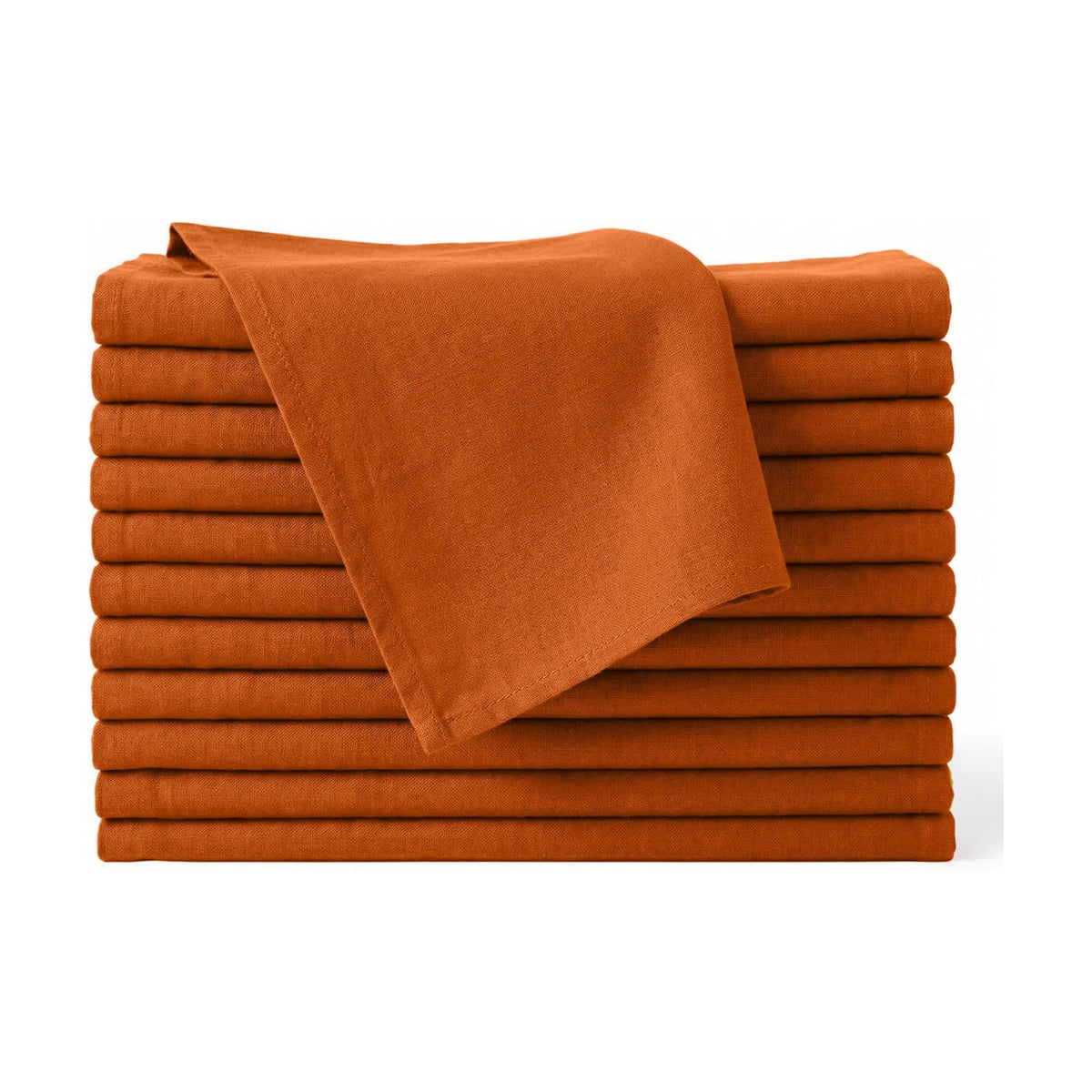 Cloth Napkins Set of 12, 100% Cotton Dinner Napkins for Thanksgiving, Christmas & Fall Entertaining, Washable Reusable Table Linens for Wedding & Everyday Use, 18 x 18 Inch, Rust