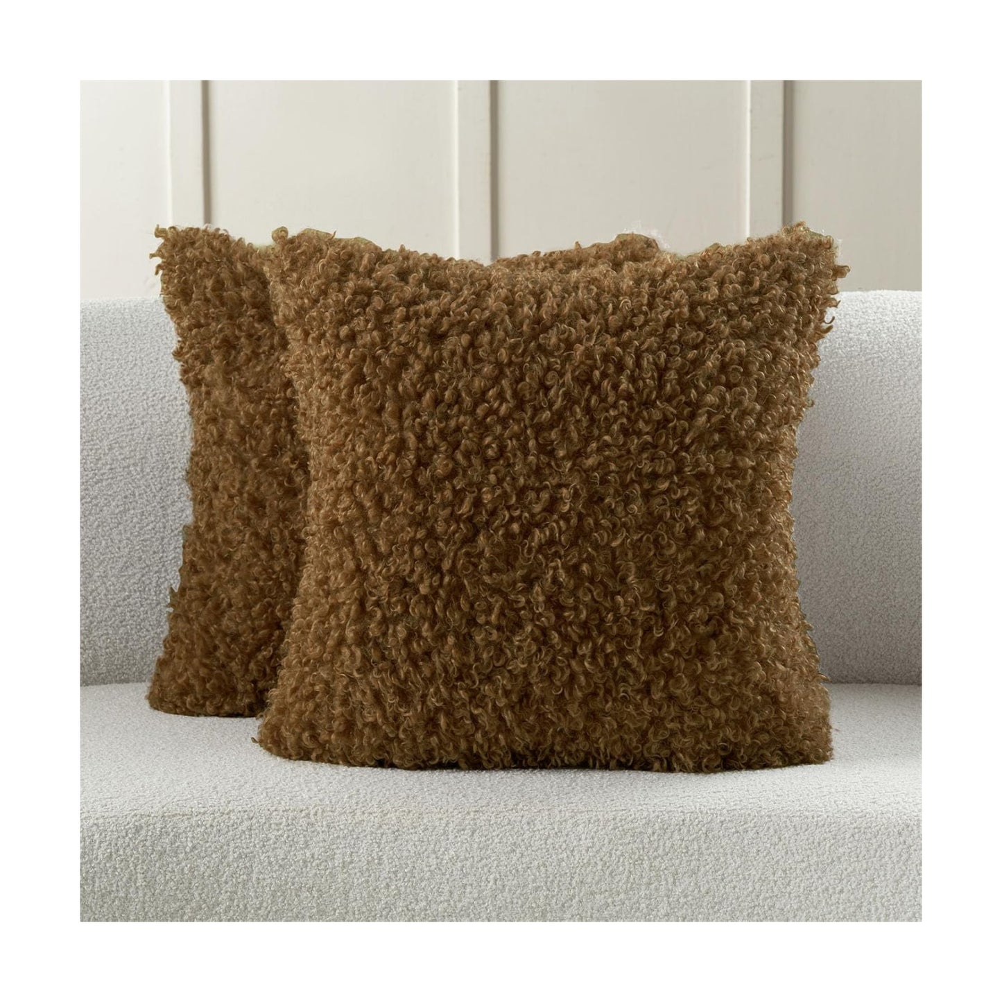 Decorative Throw Pillow Covers / Brown / 18 x 18 / Set of 2