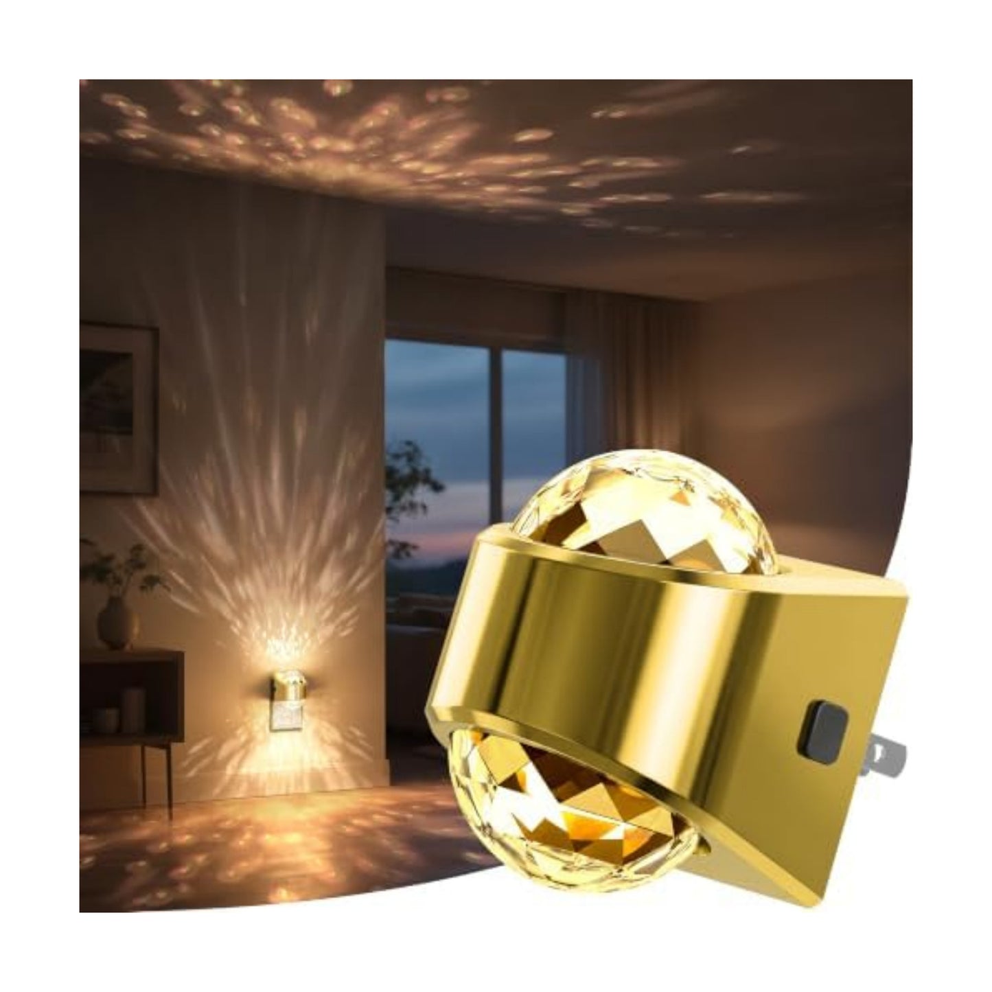 Briignite Night Light, Gold Night Lights Plug into Wall, LED Projector