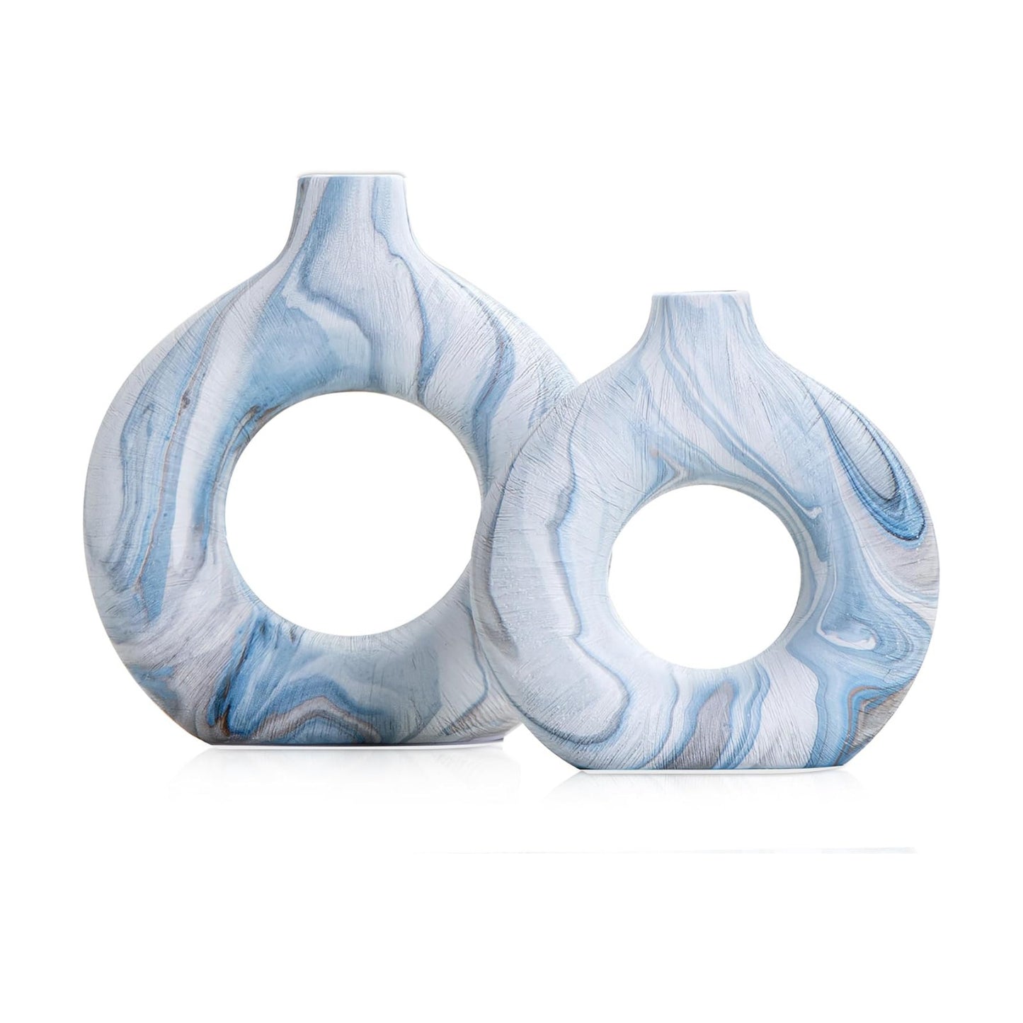 Ceramic Donut Vase / Blue Ocean 01 / Set of 2