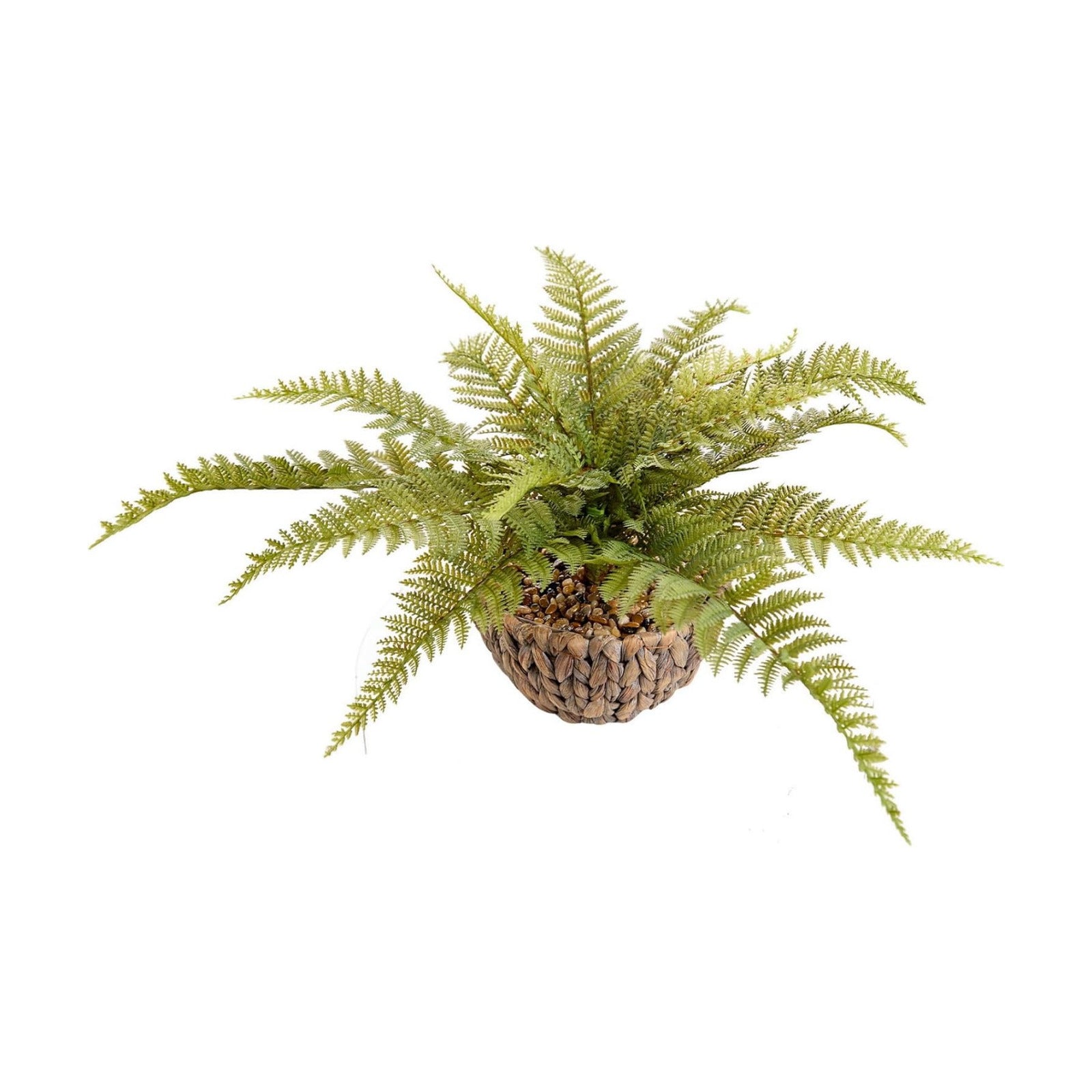 13.8" Fake Plant Realistic Double Layer Leaves Artificial Greenery Indoor Plant in Handwoven / Ferns