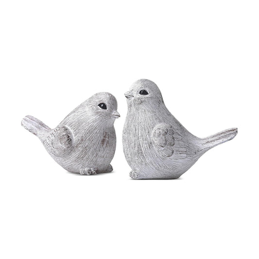Bird Figurines Home Decor Resin Bird Statue Vintage Farmhouse / White / Natural / Set of 2